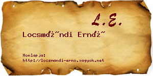 Locsmándi Ernő névjegykártya