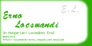 erno locsmandi business card
