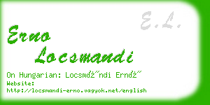 erno locsmandi business card